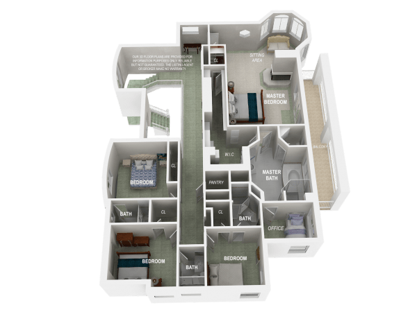 3D Floor Plan-Second Level MLS2