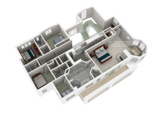 3D Floor Plan-Second Level MLS6