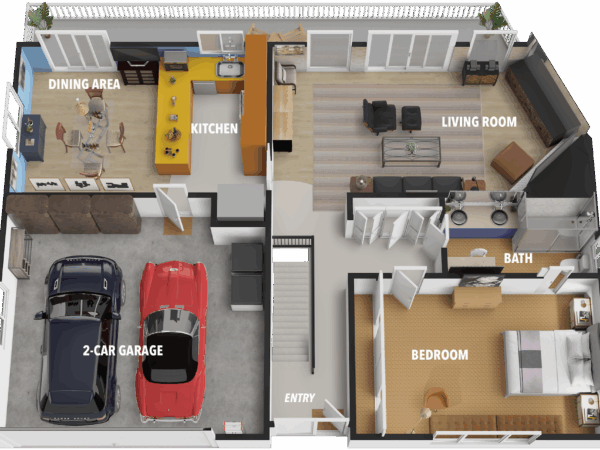 3D Floor Plan-Ground Level1